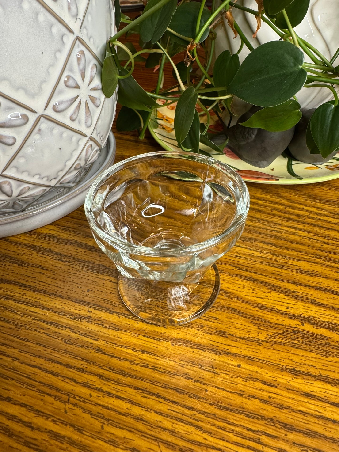 Small Elevated Glass Cat Bowl for Food or Water