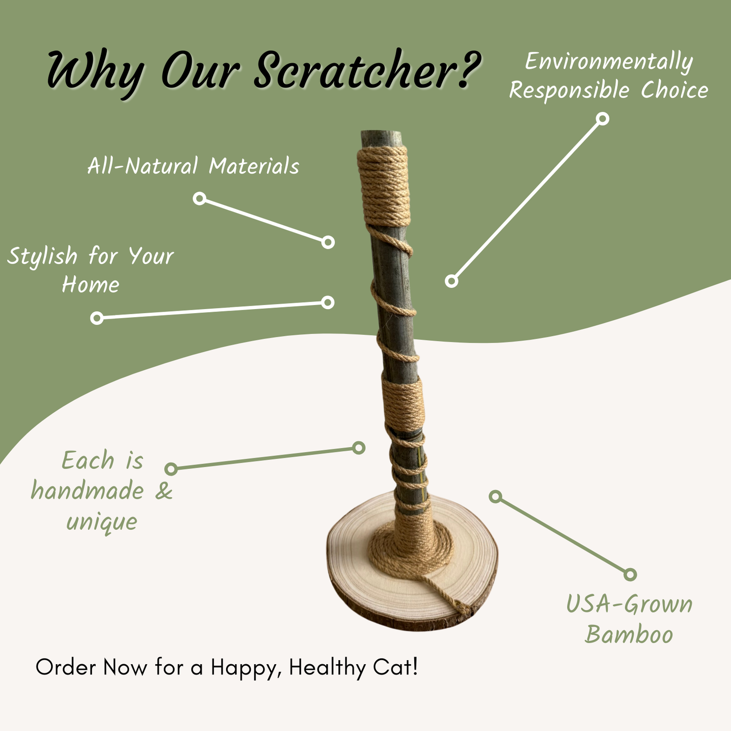 The Natural Bamboo Scratcher | Handmade, Natural & Eco-Friendly