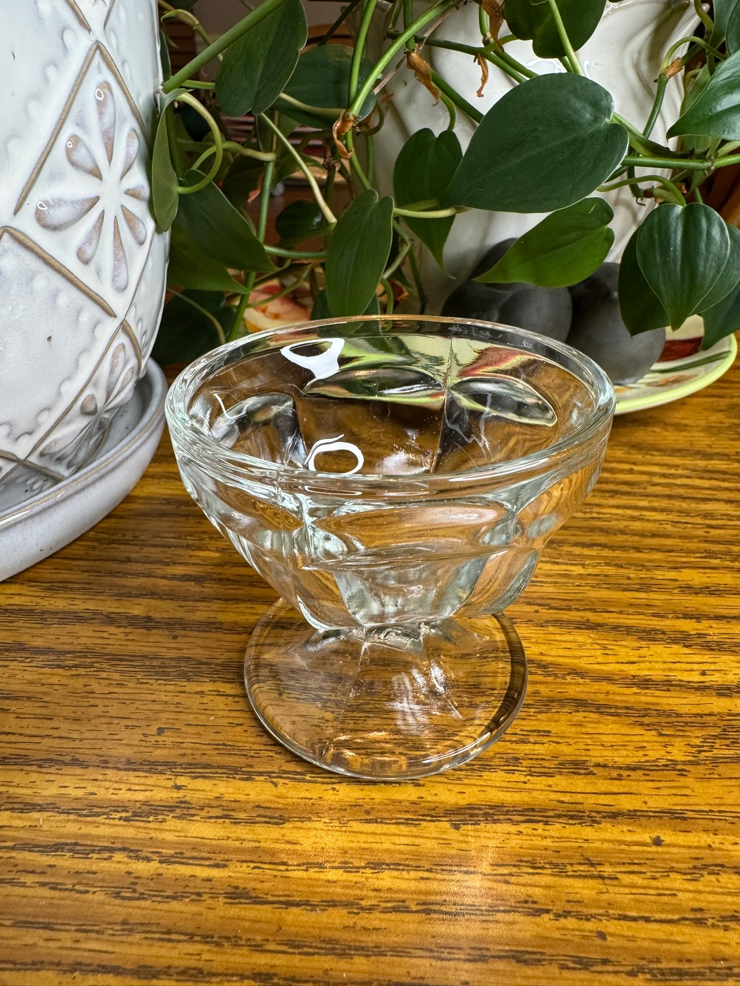 Small Elevated Glass Cat Bowl for Food or Water