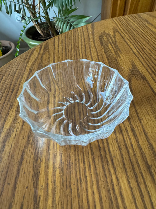 Swirl Glass Cat Bowl